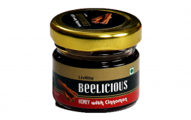 LivRite Beelicious Honey with Cinnamon   Glass Jar  30 grams